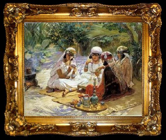 framed  unknow artist Arab or Arabic people and life. Orientalism oil paintings  228, ta009-2